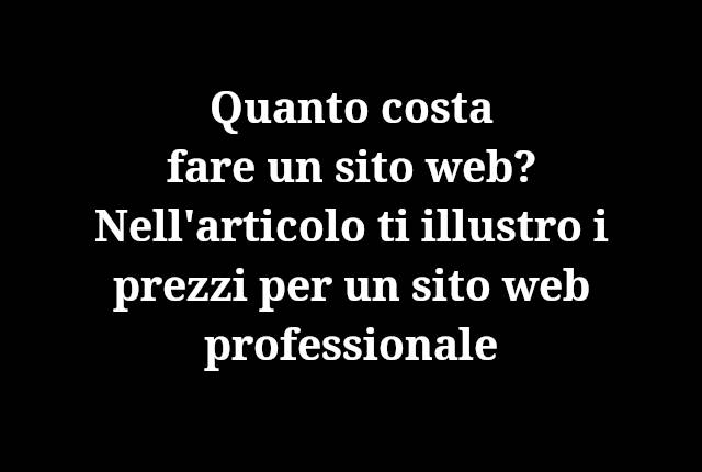 Quanto costa fare un sito web?